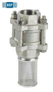 Check valve 3-piece body stainless steel thread BSP + strainer