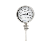 Bimetaal thermometer Petrochemie uitvoering RVS behuizing Ø 100mm onderaansluiting 1/2"