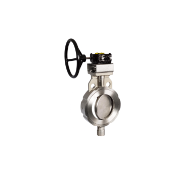 High Performance butterfly valve wafer, double excentric, - stainless steel - with gearbox - PN10/16