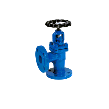 Globe valve,ARI Stobu , sdnr valve, 12007, angle valve, 12007, steel, flanged, fig.418, steel body, PN16pressure, econosto, eriks, dikkan, ari armaturen, ksb, marine valve angle,blue