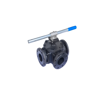 Ball valve steel 3-WAY L.port flanged 