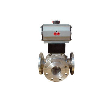 ball valve 3 way stainless steel bore l-bore t-bore pneumatic air driven double acting singel acting with spring modentic actreg alphair haitima eriks econosto adler