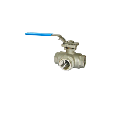 Kogelkraan 3-weg hendel RVS/RPTFE-TFM1600 BSPP gereduceerde L of T-boring PN63, econ type 7760, direct mount iso top,
