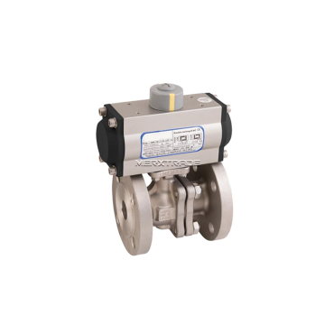 ball valve, pneumatic actuated, pneumatic ball valve, single acting, spring return, stainless steel, DIN PN16, industrial 