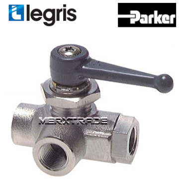 3-weg Kogelkraan | L-boring | Parker Legris │ Paneelmontage │ Schotmontage│ schotdoorvoer| plaatmontage | Industrieel | Webshop
0452