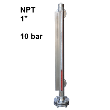 Peiltoestel magnetisch NPT 1 10bar 7190 7191 roestvaststaal met flens Eriks  Econ RVS316 inox level gauge magnetic flanged stainless steel