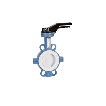 Vlinderklep vlinderafsluiter PTFE Teflon chemieafsluiter nodulair tussenklem TTV Econ bray ebro watts, wafer vlinderklep 