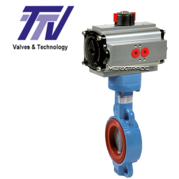 Afsluiter tussenklem pneumatisch silicone TTV excellence range butterfly valve GGG50 RVS 1157 ADA ASR Afsluiter tussenklem pneumatisch silicone TTV excellence range butterfly valve GGG50 RVS 1157 ADA ASR