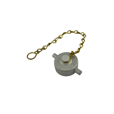 pijp dop met oren - Aluminium / Brass chain / PTFE seat - BSP pijp dop met oren - Aluminium / Brass chain / PTFE seat - BSP