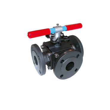Kogelkraan 3 weg, T en L boring, DIN flanged, staal huis, ptfe zitting, modentic, eriks, econosto, JC valves, haitima, Kogelkraan 3 weg, T en L boring, DIN flanged, staal huis, ptfe zitting, modentic, eriks, econosto, JC valves, haitima,
