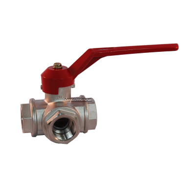 Kogelkraan drieweg messing draadaansluiting - Ball valve 3-way brass thread Kogelkraan drieweg messing draadaansluiting - Ball valve 3-way brass thread