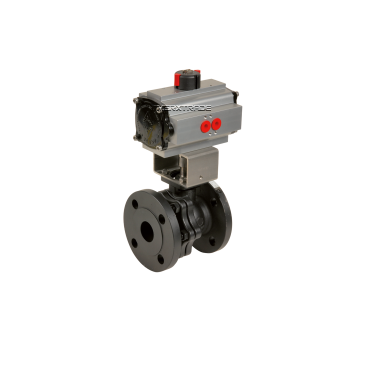 Ball valve 2-piece flanged pneumatic Actreg single acting steel, Ball valve pneumatic double action |Flanges PN16│Steel wcb │2-piece body| High Quality | Industrial | Webshop

