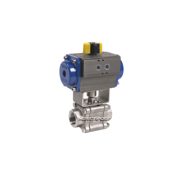 kogelkraan luchtaangedreven pneumatisch lucht bediend dubbelwerkend enkelwerkend aanlas soklas moflas draad BSPP NPT ball valve pneumatic 703