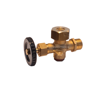 Level gauge valve handwheel  brass  thread  clamping socket - 1/2 x 12mm