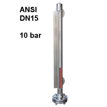 Peiltoestel magnetisch ANSI DN15 10bar 7190 7191 roestvaststaal met flens Eriks Econ RVS316 inox level gauge magnetic flanged stainless steel Peiltoestel magnetisch ANSI DN15 10bar 7190 7191 roestvaststaal met flens Eriks Econ RVS316 inox level gauge magnetic flanged stainless steel