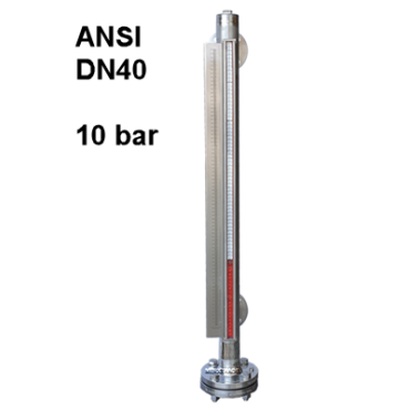 Peiltoestel magnetisch ANSI DN40 10bar 7190 7191 roestvaststaal met flens Eriks Econ RVS316 inox level gauge magnetic flanged stainless steel Peiltoestel magnetisch ANSI DN40 10bar 7190 7191 roestvaststaal met flens Eriks Econ RVS316 inox level gauge magnetic flanged stainless steel