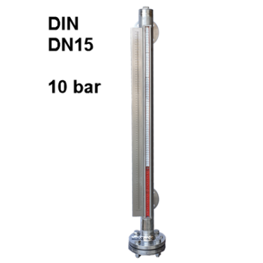 Peiltoestel magnetisch DIN DN15 10bar 7190 7191 roestvaststaal met flens Eriks Econ RVS316 inox level gauge magnetic flanged stainless steel Peiltoestel magnetisch DIN DN15 10bar 7190 7191 roestvaststaal met flens Eriks Econ RVS316 inox level gauge magnetic flanged stainless steel
