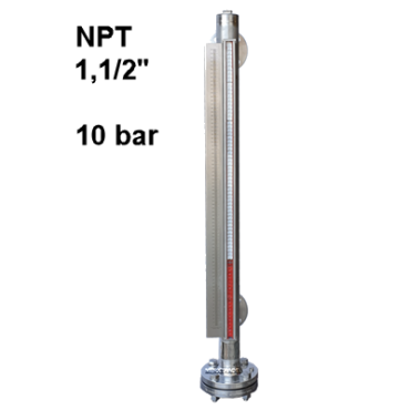Peiltoestel magnetisch NPT 112 10bar 7190 7191 roestvaststaal met flens Eriks  Econ RVS316 inox level gauge magnetic flanged stainless steel