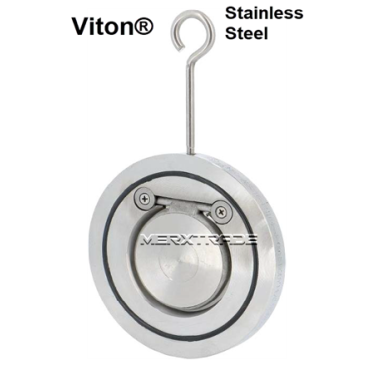 Terugslagklep tussenbouw tussenklem rvs roestvaststaal inox FKM Viton keerklep check valve wafer stainless steel 68 econ