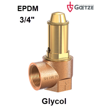 Veerbelaste veiligheid Goetze brons laaglichtend NBR rubber haaks type Eriks527 652 safety valve angle thrade female berluto EPDM DN20 glycol