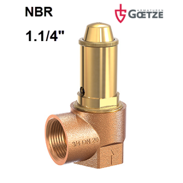 Veerbelaste veiligheid Goetze brons laaglichtend NBR rubber haaks type Eriks527 652 safety valve angle thrade female berluto NBR DN32 Veerbelaste veiligheid Goetze brons laaglichtend NBR rubber haaks type Eriks527 652 safety valve angle thrade female berluto NBR DN32